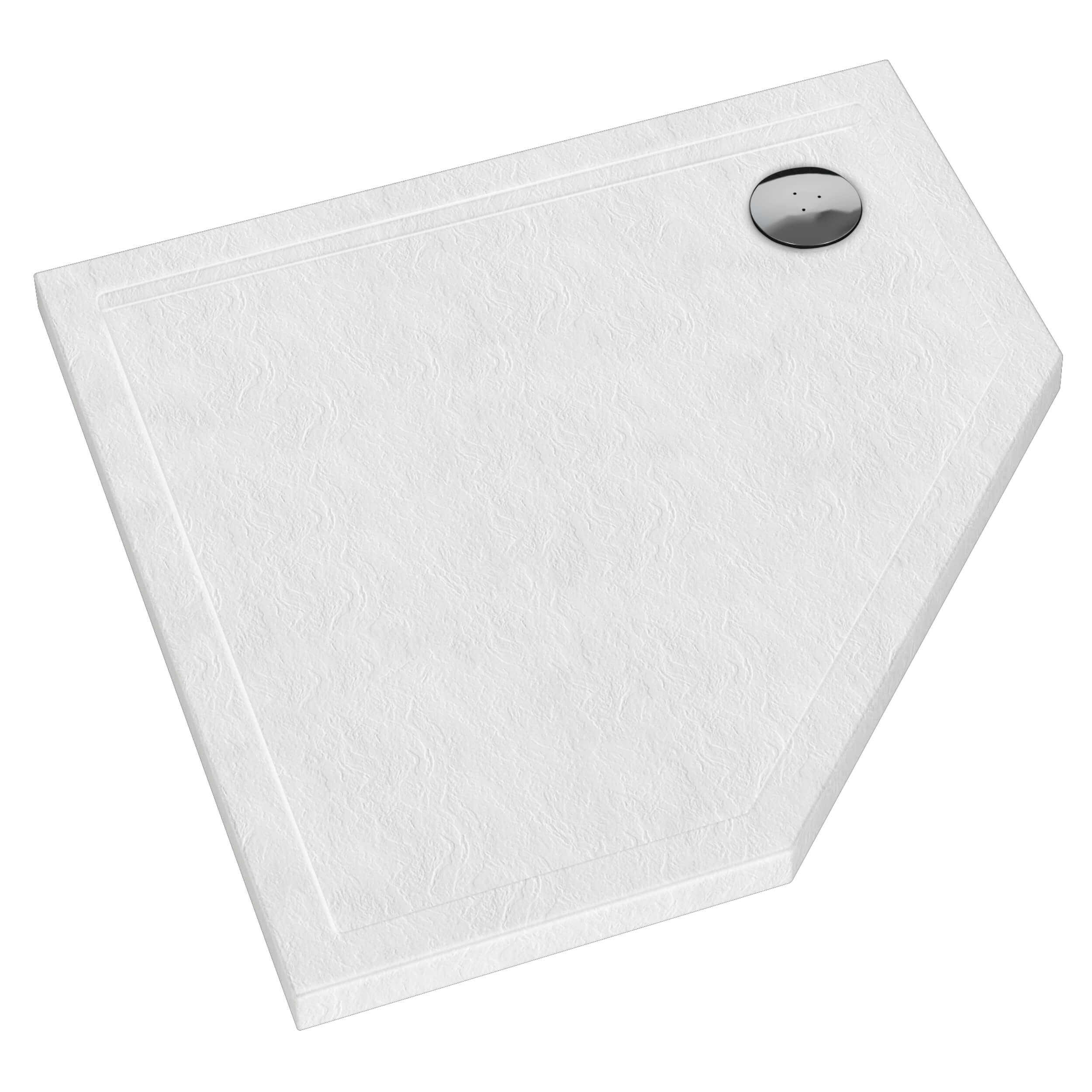 Schedpol Caspar New White Stone päťuholníková sprchová vanička 80x80 cm biela 3.2397/B/ST