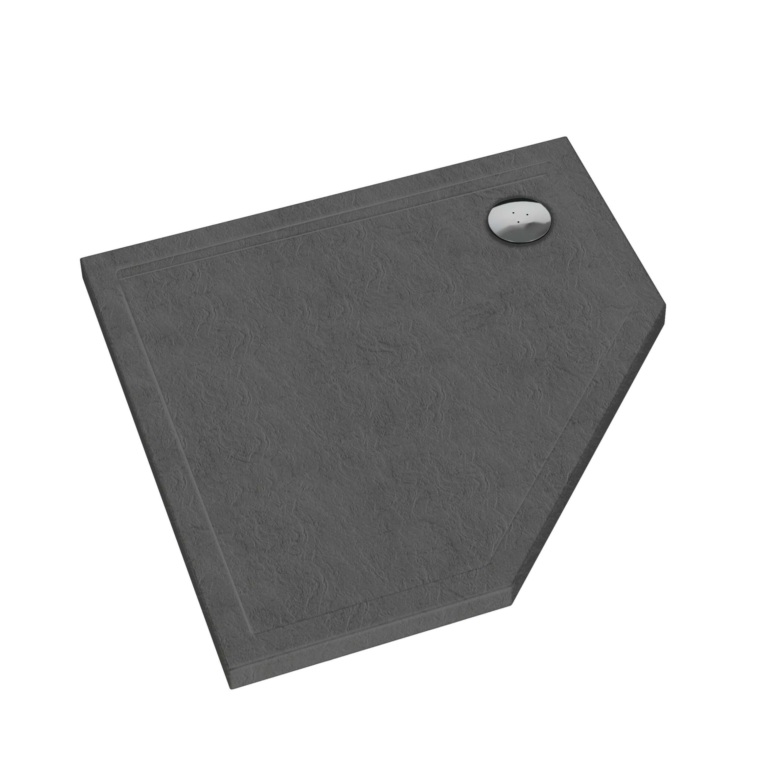 Schedpol Caspar New Grey Stone päťuholníková sprchová vanička 90x90 cm sivá 3.2398/S/ST