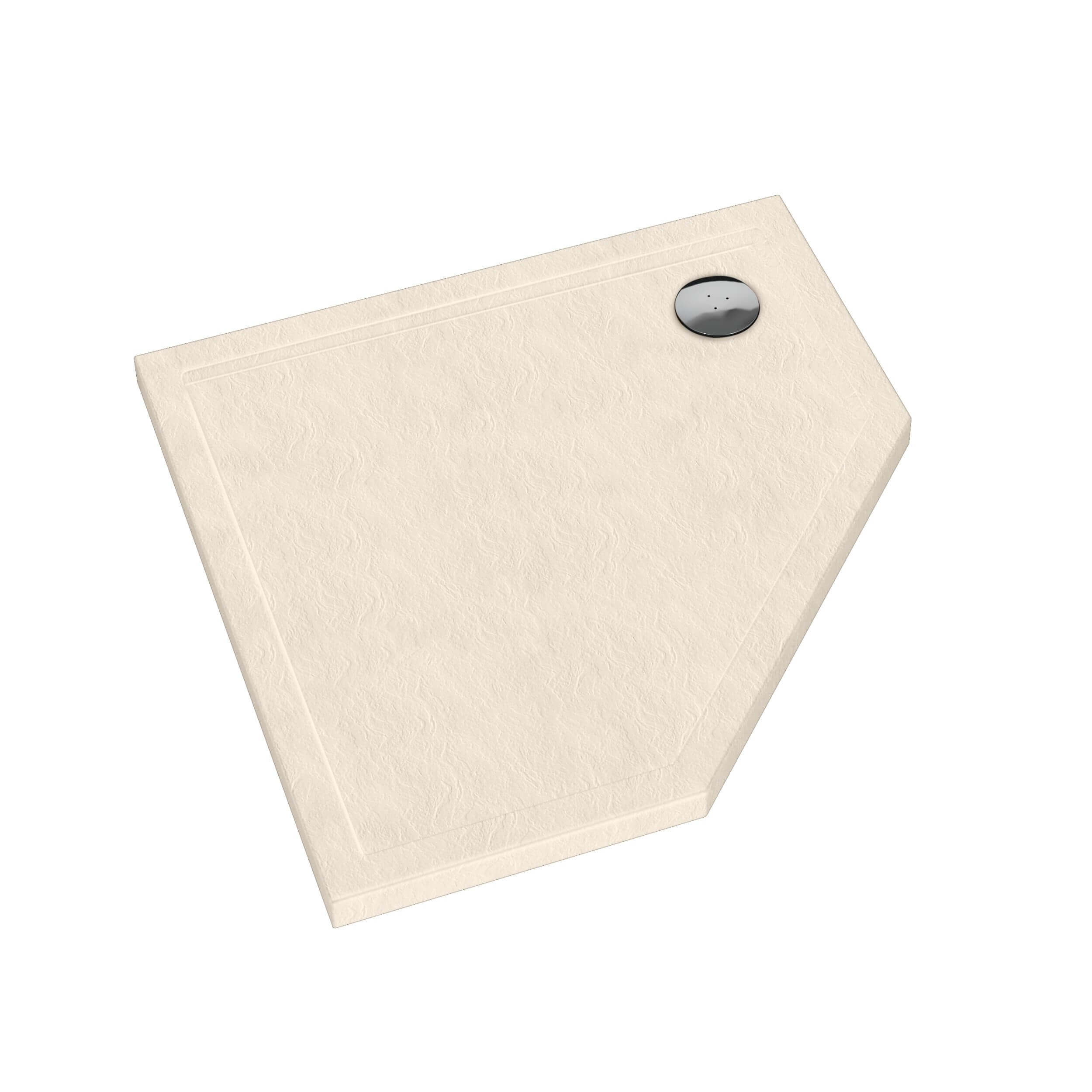Schedpol Caspar New Cashmere Stone päťuholníková sprchová vanička 80x80 cm béžová 3.2397/PK/ST