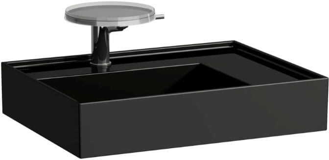 Laufen Kartell umývadlo 60x46 cm obdĺžnik klasické umývadlo čierna lesklá H8103340201111