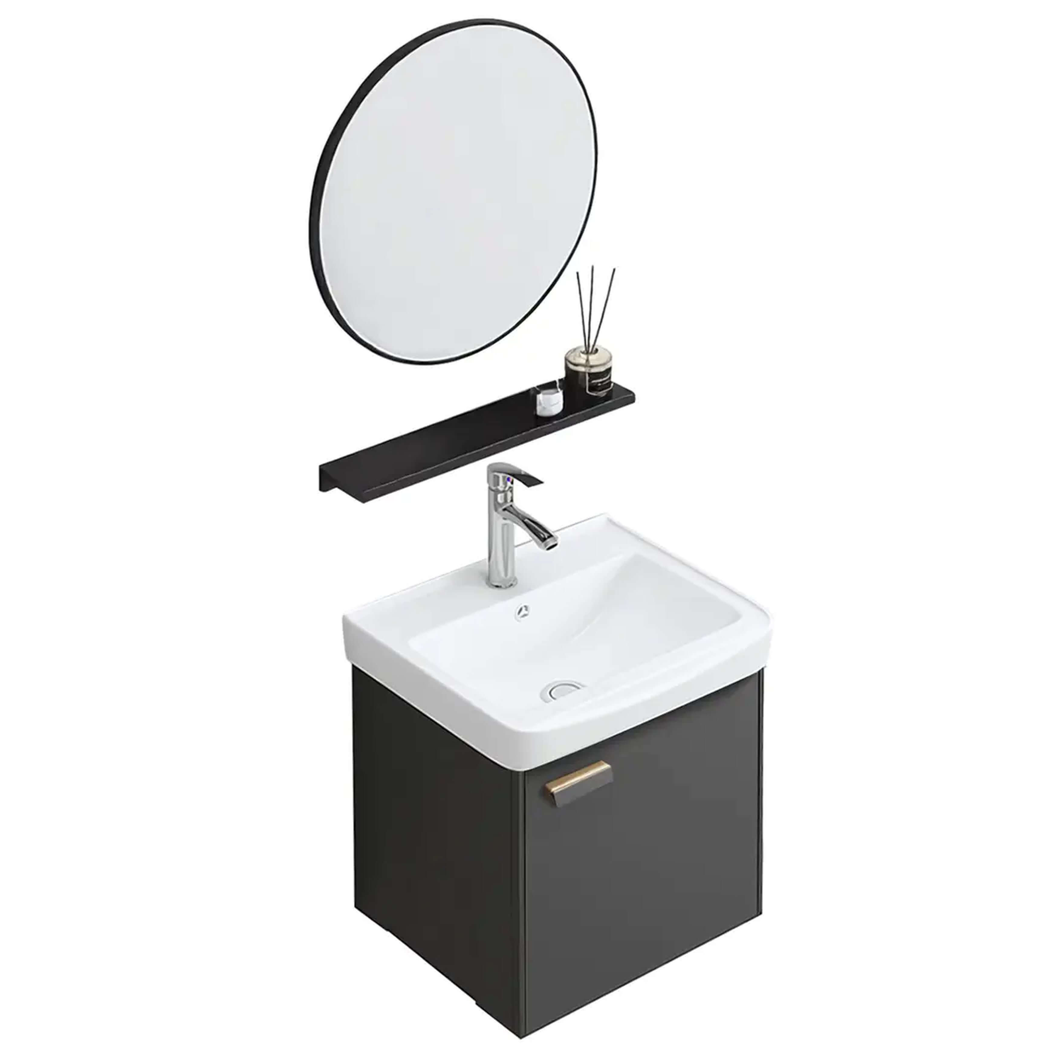 Rea Molly umývadlo so skrinkou a zrkadlom 43 cm sivá REA-M0008