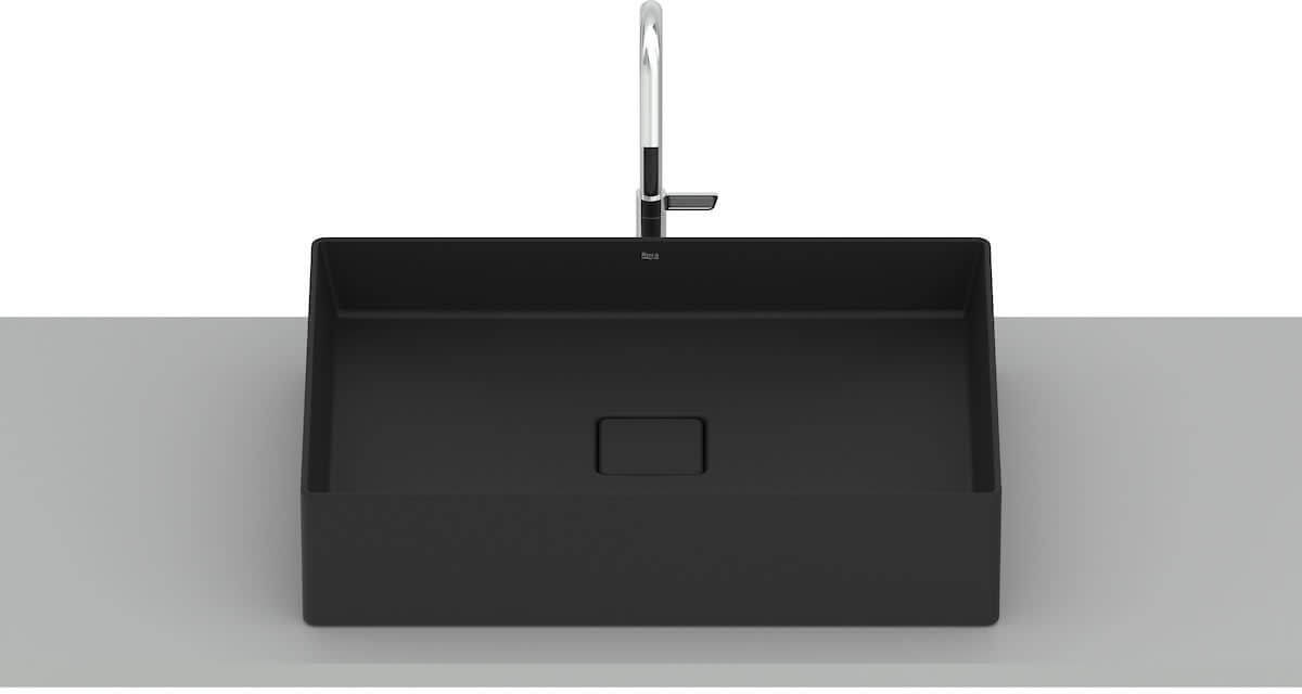 Roca Terra umývadlo 51x36 cm obdĺžnik pultové umývadlo čierna matná A32787Z080