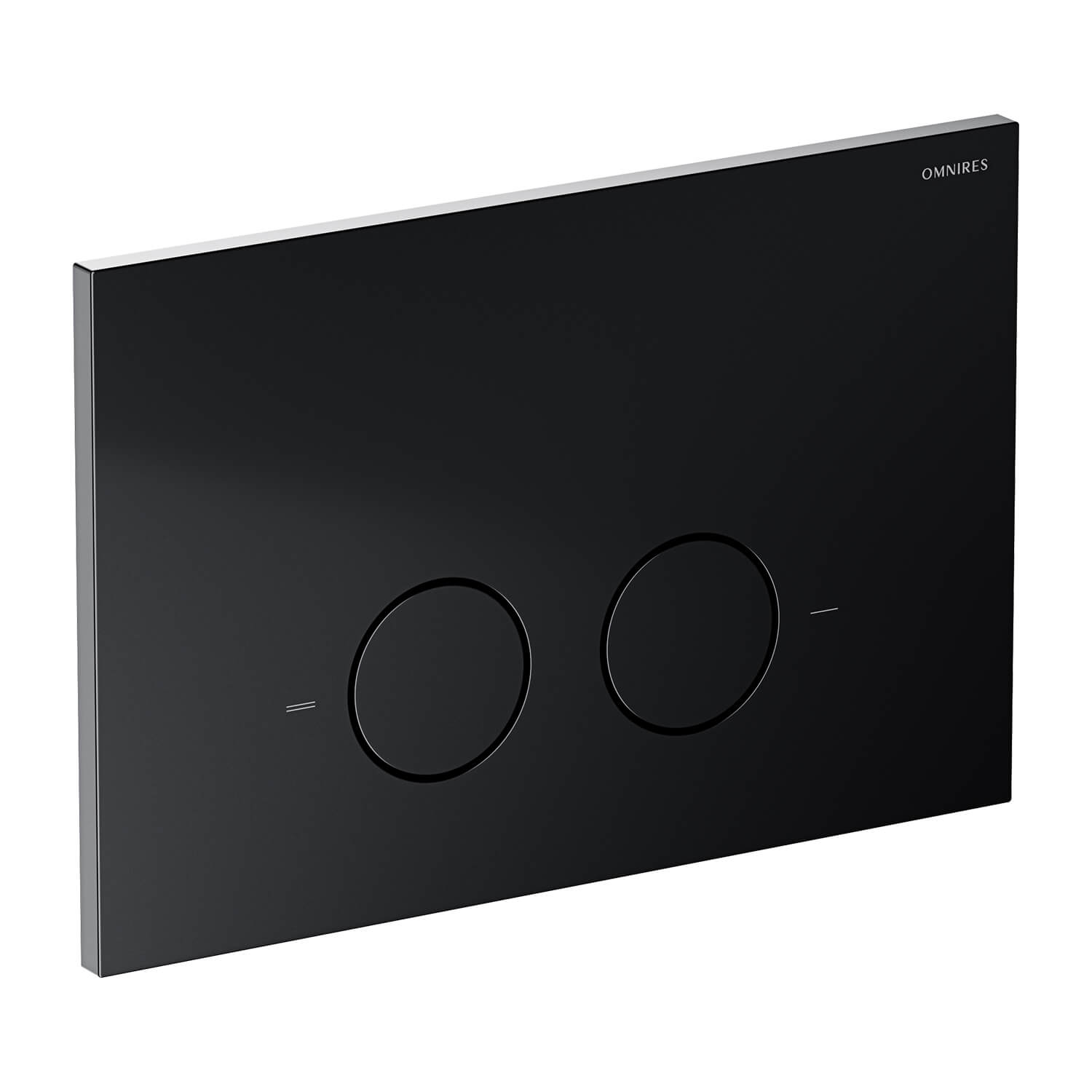 Omnires Steel-R45 splachovacie tlačidlo do toalety čierna ST45PS1BLM