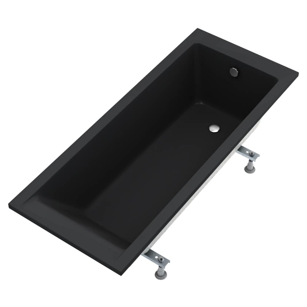 Schedline Milos Black Mat obdĺžniková vaňa 160x70 cm čierna 3WSP.M1P-16070/C/MG