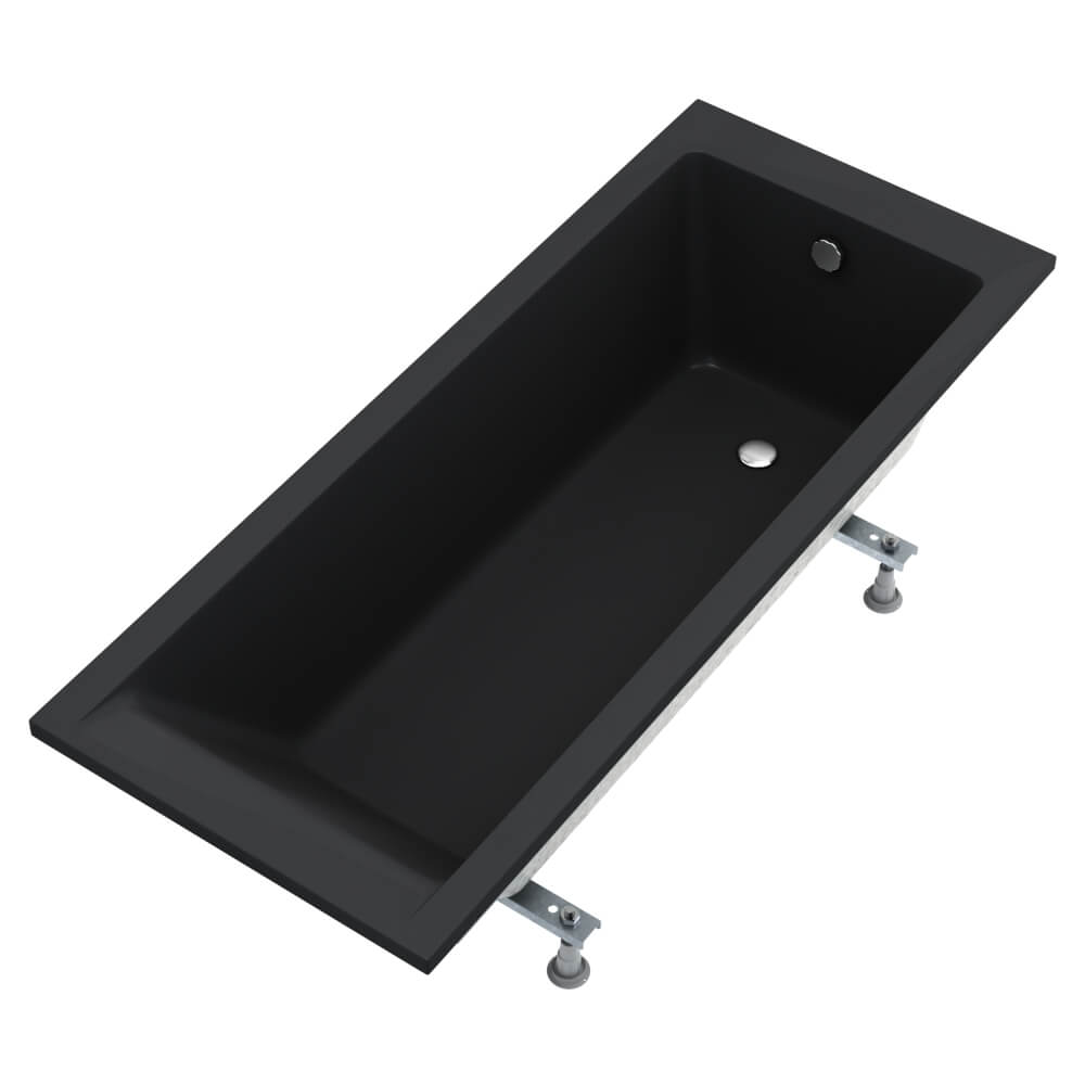 Schedline Maio Black Mat obdĺžniková vaňa 150x70 cm čierna 3WST.M2P-15070/C/MG