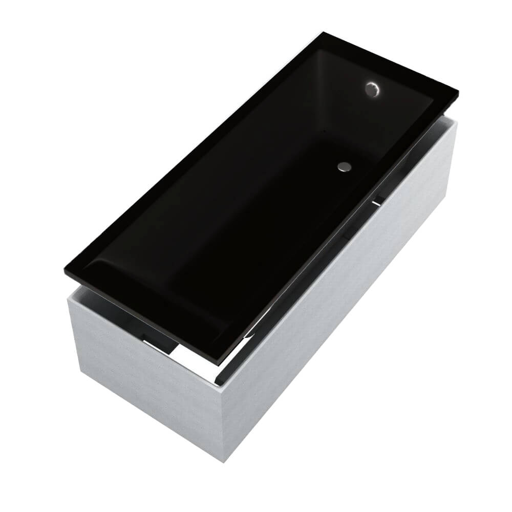 Schedline Maio Black Mat SET vaňa s nosičom 170x70 cm čierna 3WST.MS2P-17070/C/MG