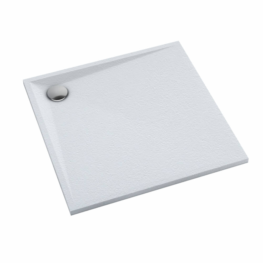 Schedline Libra Grooved White Stone štvorcová sprchová vanička 90x90 cm biela 3SP.L1K-9090/B/GR