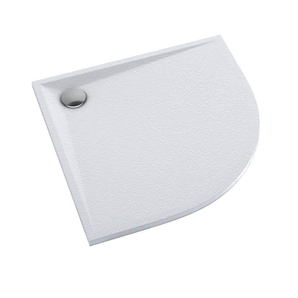 Schedline Libra Grooved White Stone polkruhová sprchová vanička 90x90 cm biela 3SP.L1O-9090/B/GR