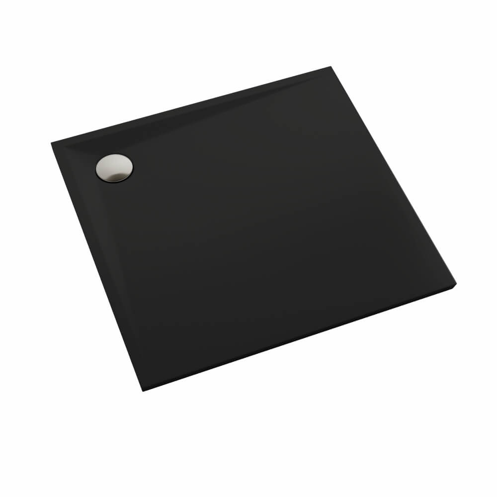 Schedline Libra Black Mat štvorcová sprchová vanička 90x90 cm čierna 3SP.L1K-9090/C/MG