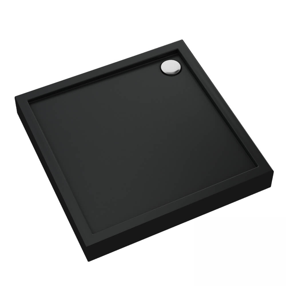 Schedline Cameron Black Mat štvorcová sprchová vanička 80x80 cm čierna 3ST.C1K-8080/C/MG