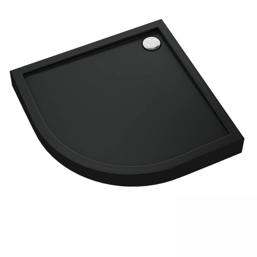 Schedline Cameron Black Mat polkruhová sprchová vanička 80x80 cm čierna 3ST.C1O-8080/C/MG