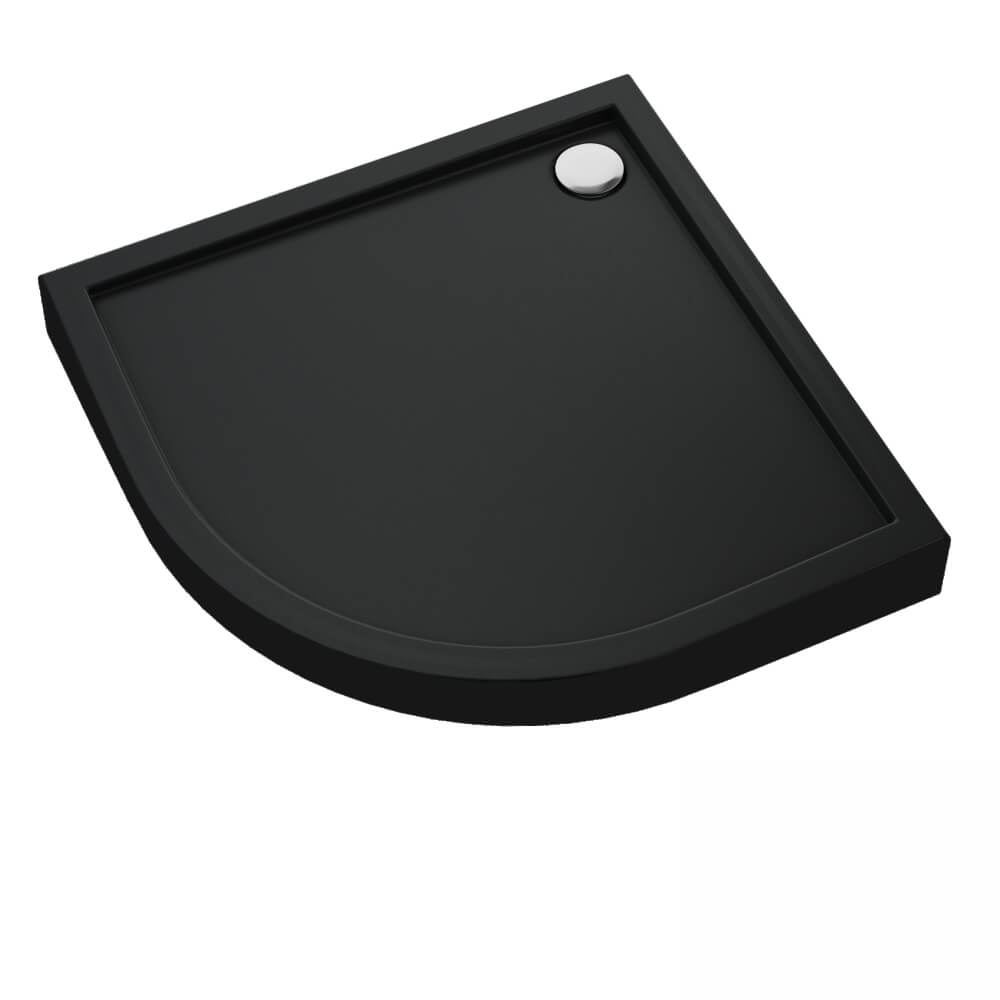 Schedline Cameron Black Mat polkruhová sprchová vanička 90x90 cm čierna 3ST.C1O-9090/C/MG