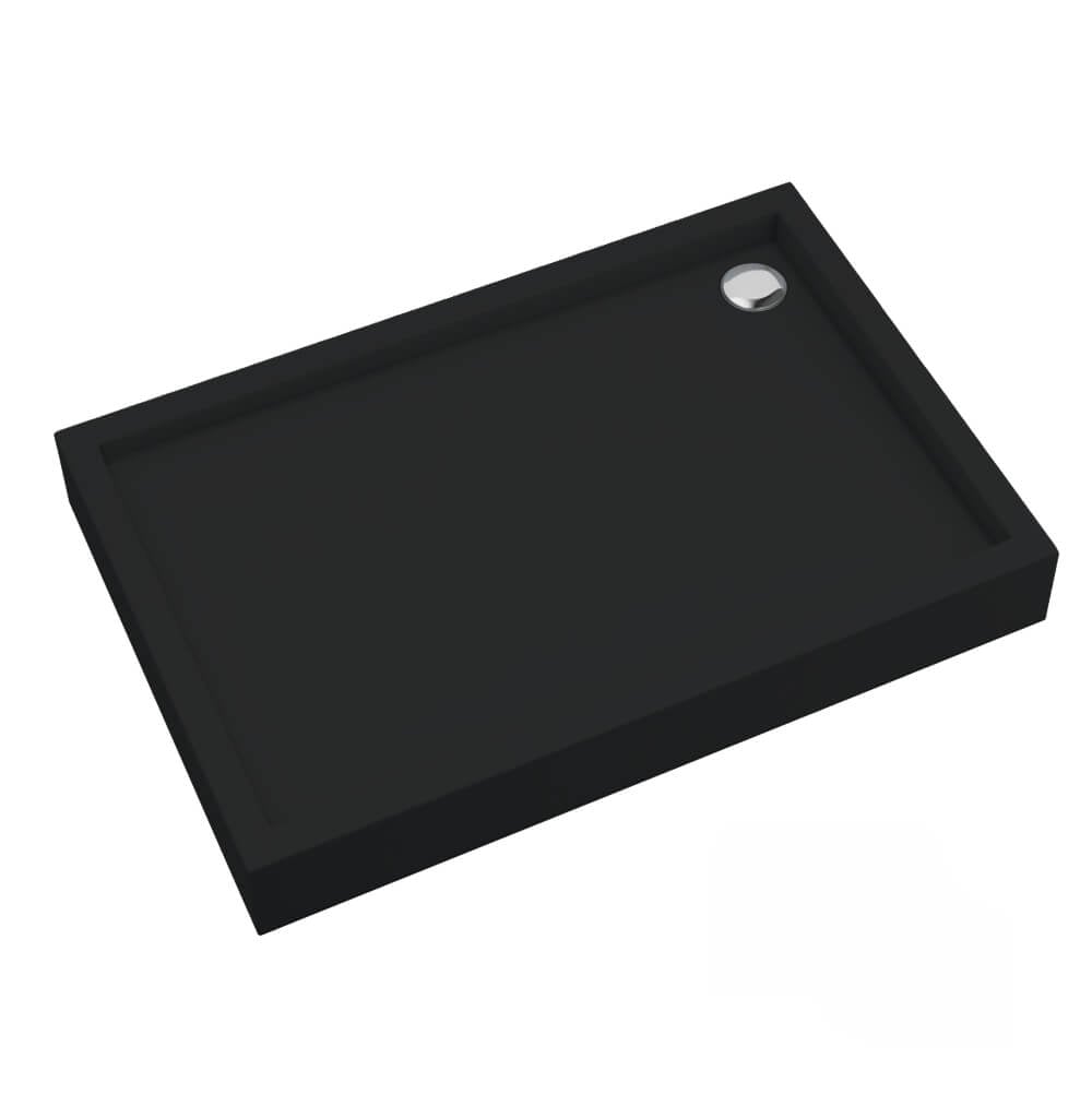 Schedline Cameron Black Mat obdĺžniková sprchová vanička 120x80 cm čierna 3ST.C1P-80120/C/MG