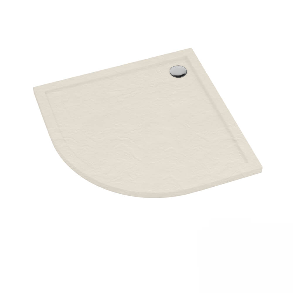 Schedline Sharper Cashmere Stone polkruhová sprchová vanička 80x80 cm béžová 3S.S1O-8080/PK/ST