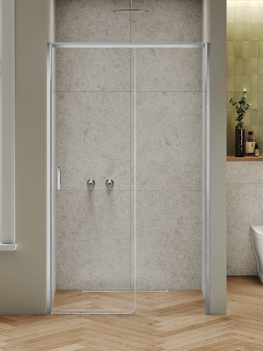 New Trendy Prime Nickel Brushed sprchové dvere 130 cm posuvné niklová brúsená/priehľadné sklo D-1348A