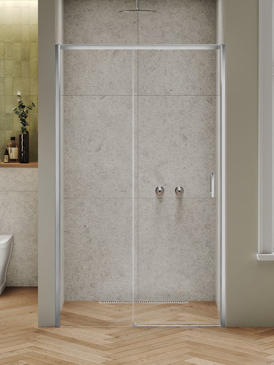 New Trendy Prime Nickel Brushed sprchové dvere 130 cm posuvné niklová brúsená/priehľadné sklo D-1347A