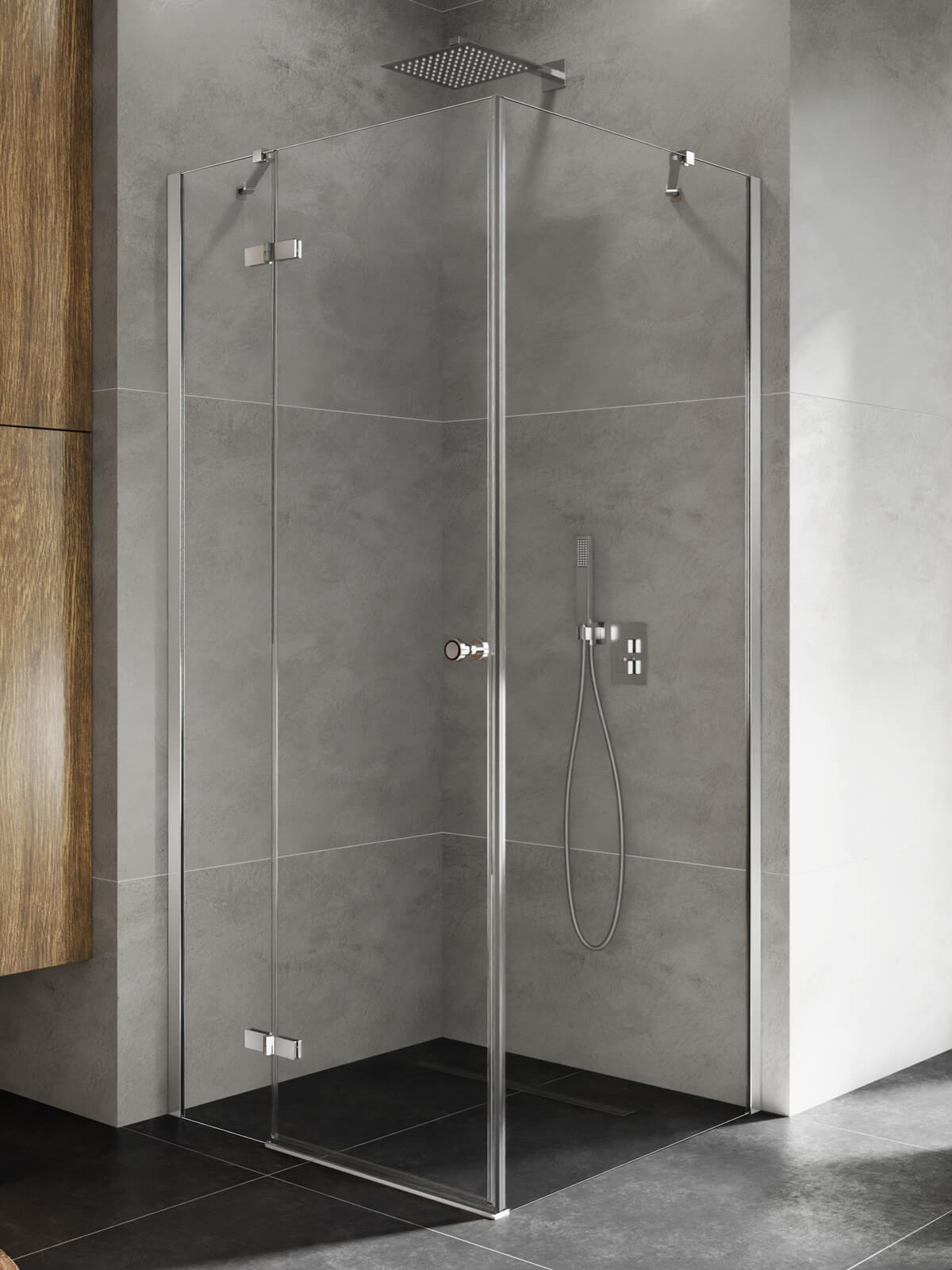 New Trendy Kalibra sprchovací kút 80x80 cm obdĺžniková chromová lesklé/priehľadné sklo K-5002