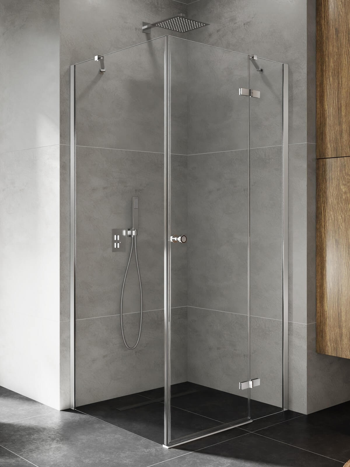 New Trendy Kalibra sprchovací kút 110x80 cm štvorcová chromová lesklé/priehľadné sklo K-5034