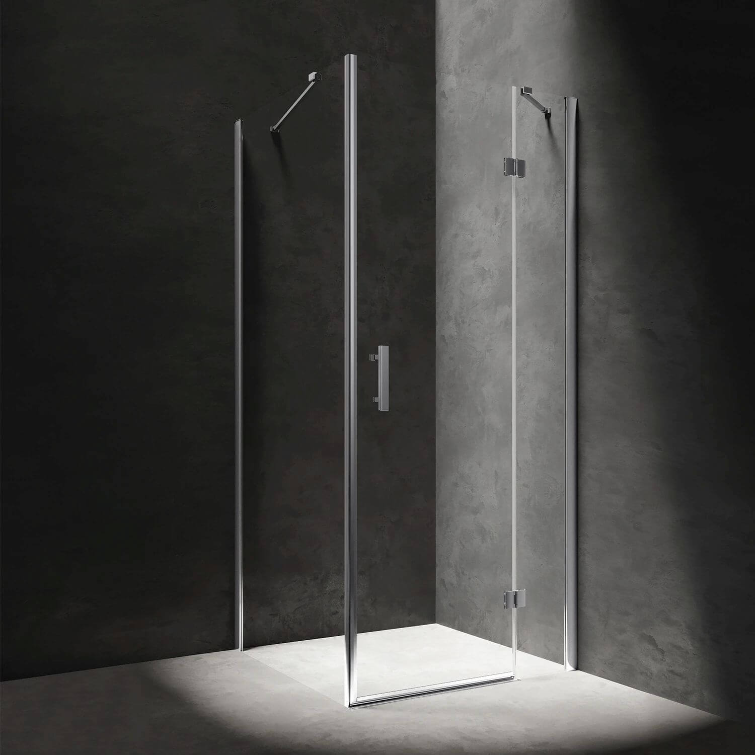 Omnires Manhattan sprchovací kút 100x80 cm štvorcová chromová lesklé/priehľadné sklo MH1080CRTR