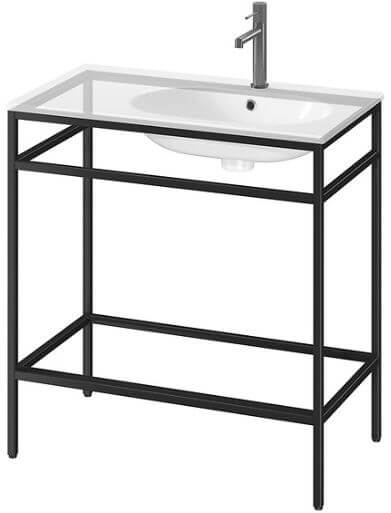 Cersanit Zen konzola 79.5x44.7x83 cm kúpeľňová skrinka pod úmývadlo stojaca čierna S1001-036