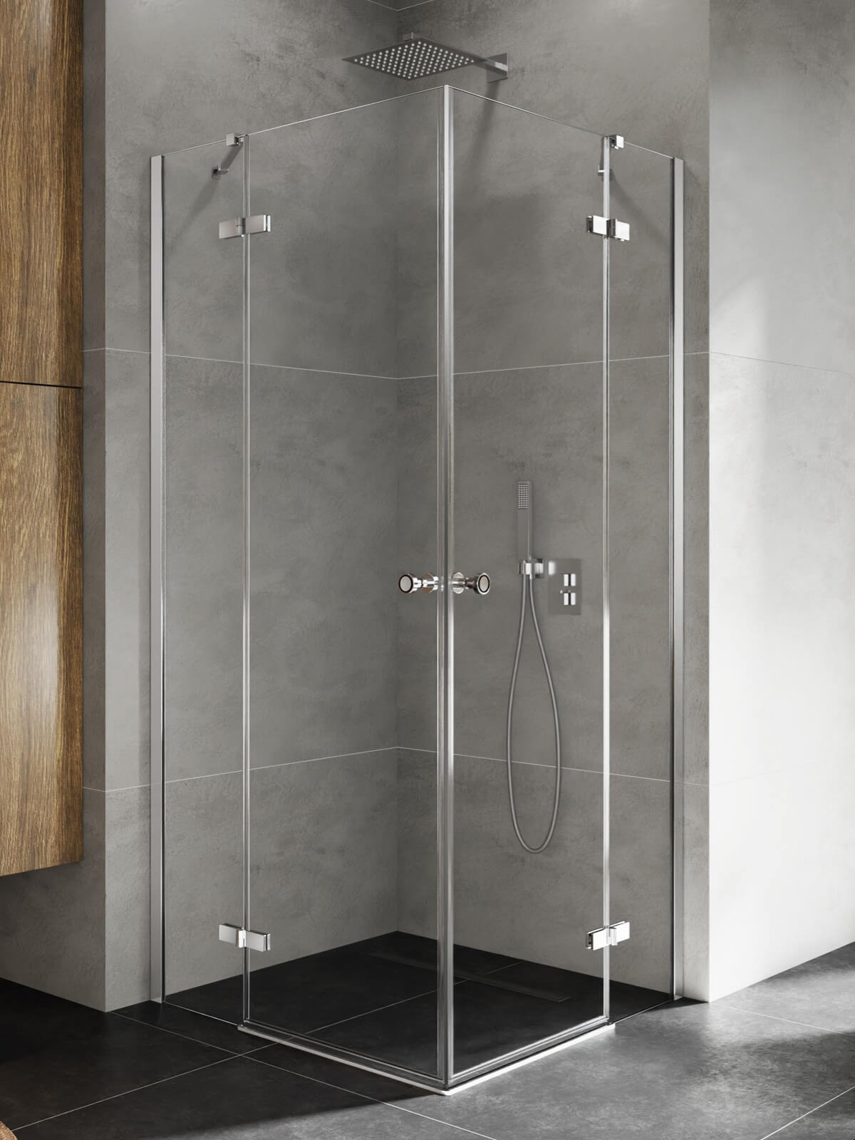 New Trendy Kalibra sprchovací kút 110x90 cm štvorcová chromová lesklé/priehľadné sklo K-5088
