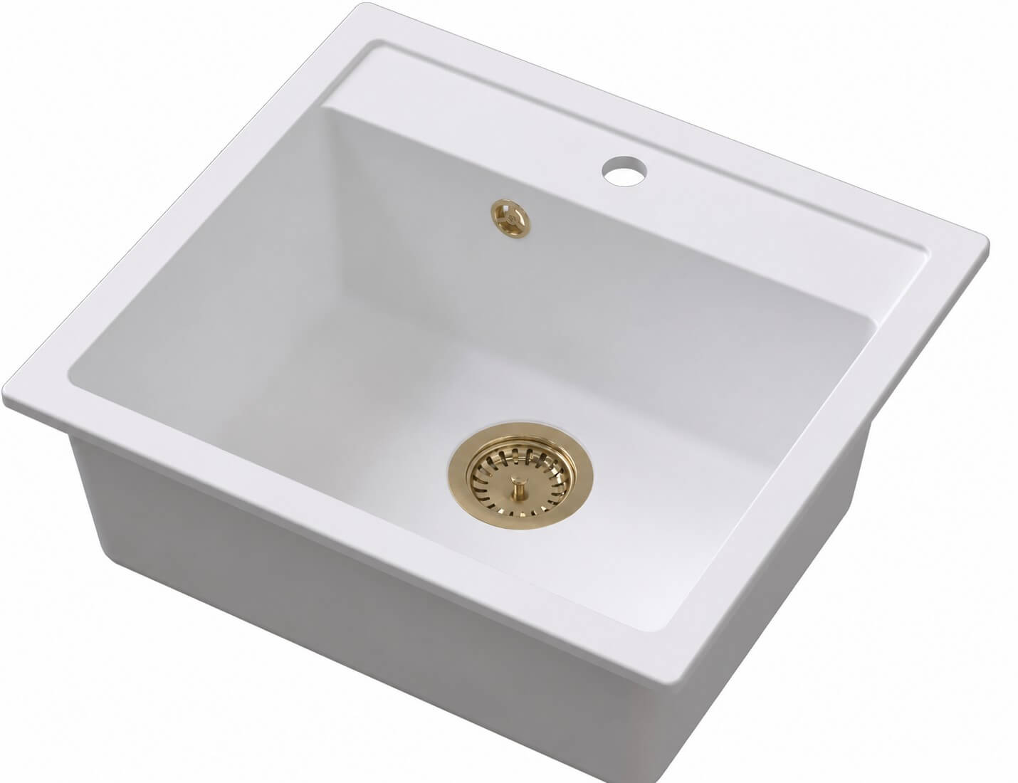 Ruvetti Ditto granitový drez 56x51 cm biela 3001D_WH60_W-PVDCH