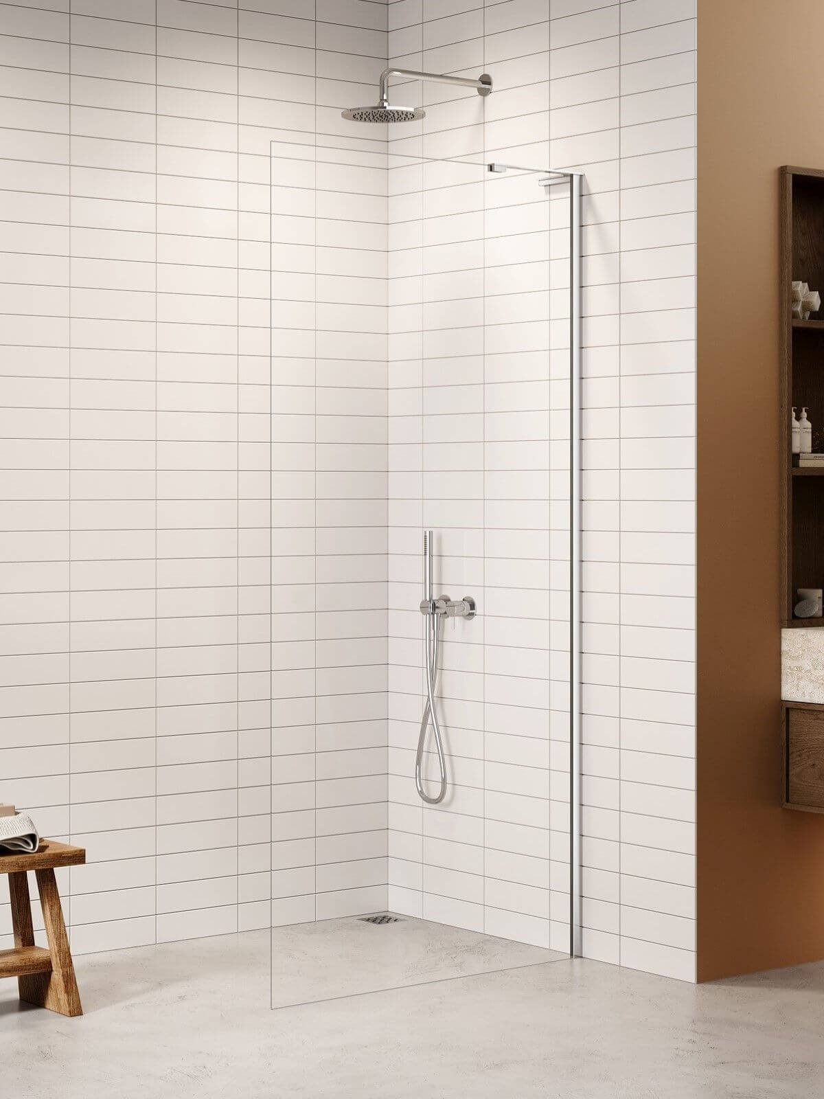 New Trendy Nesta stena sprchového kúta walk -in 80 cm chróm lesklý/sklo priehľadné K-1715-WL
