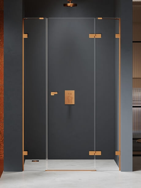 New Trendy Eventa Copper Brushed sprchové dvere 170 cm výklopné medená brúsená/priehľadné sklo EXK-8007