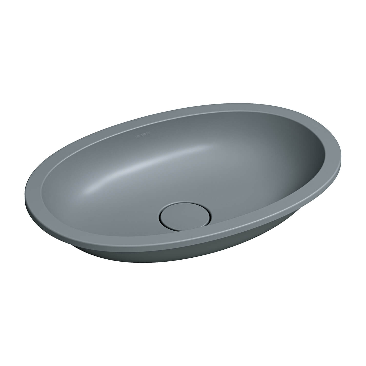 Omnires Shell M+ umývadlo 54x34 cm oválny podpultové umývadlo sivá/kamenná matná SHELL540UPAG