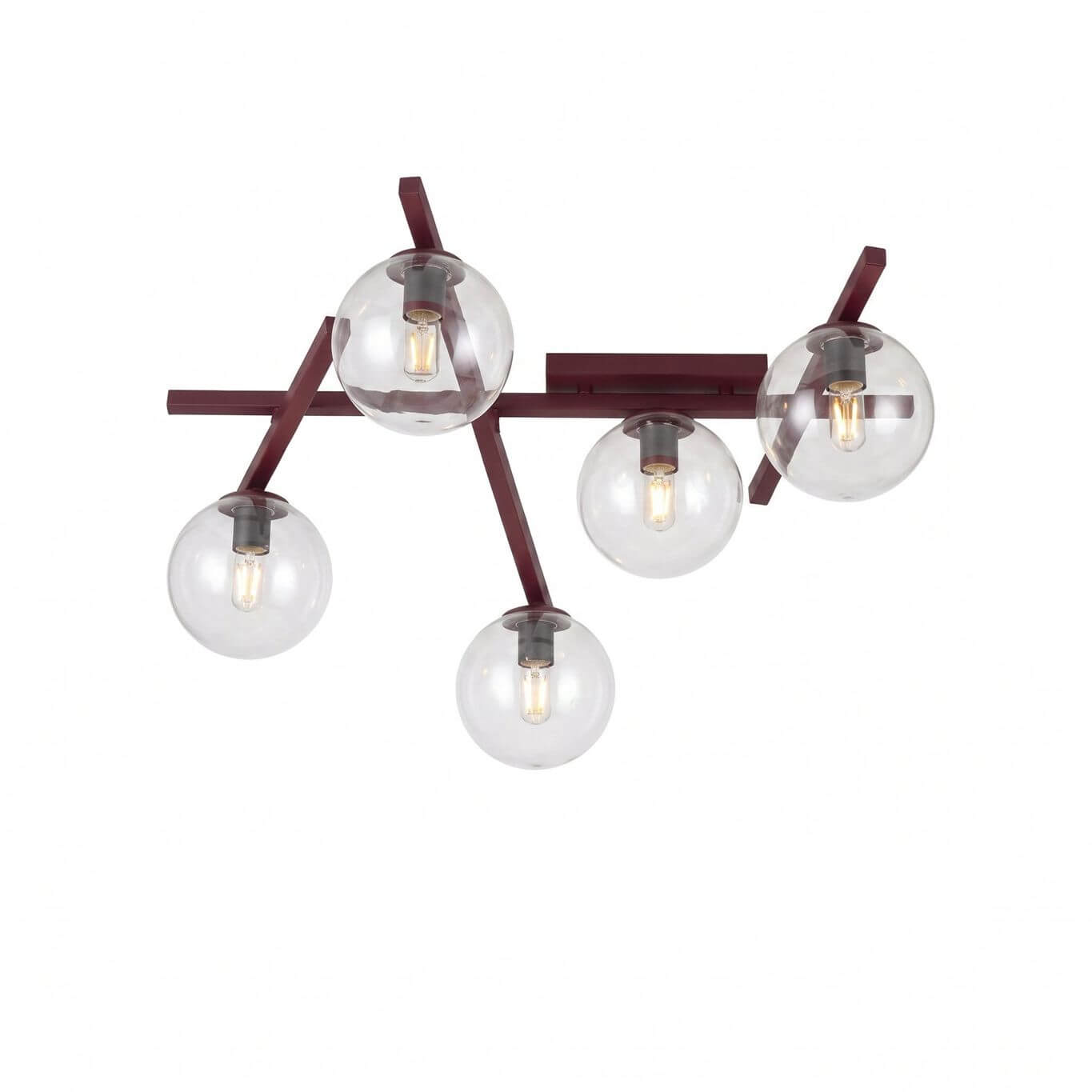 Emibig Smart stropné svietidlo 5x10 W bordová 1796/5