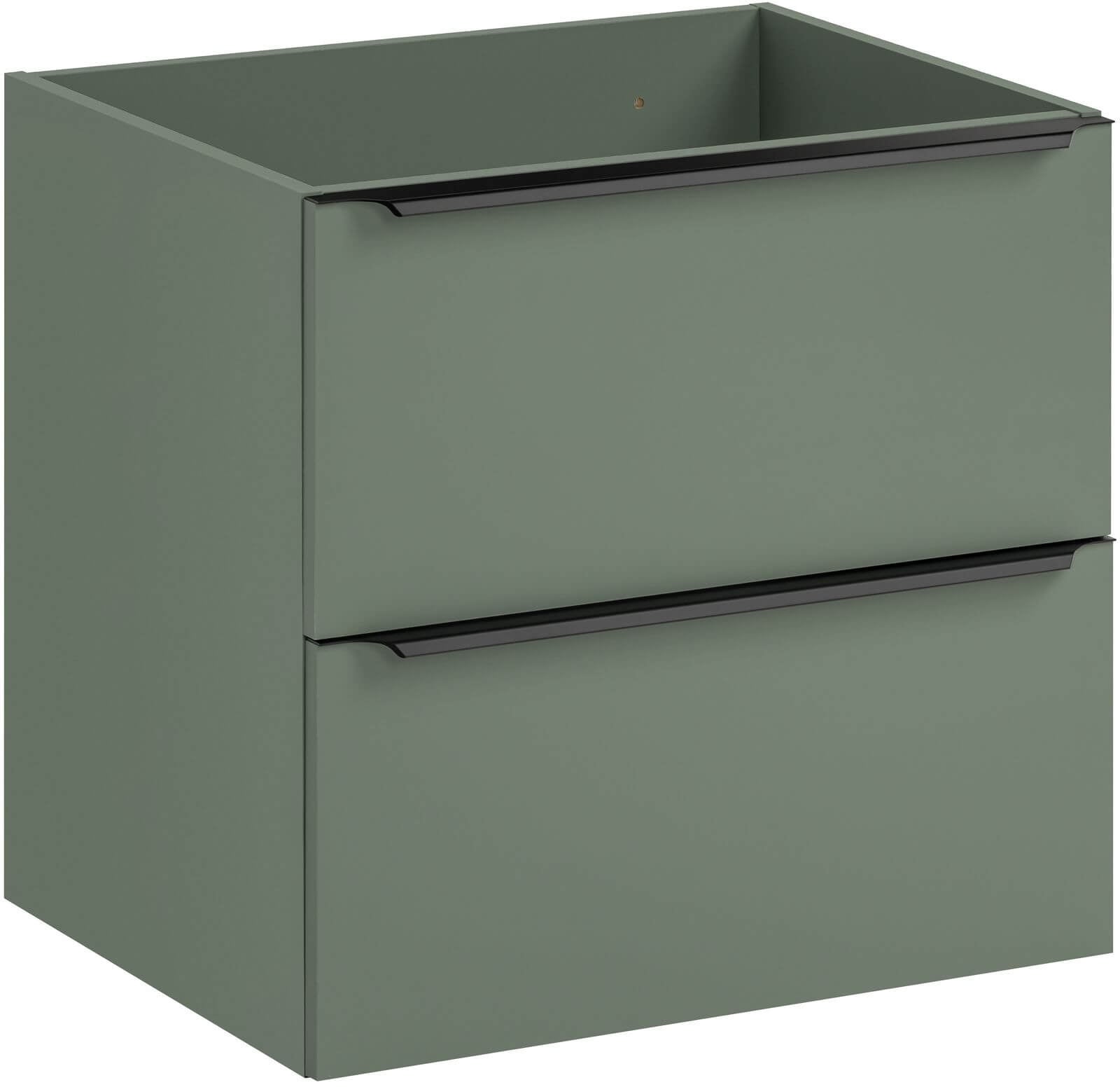 Comad Sombra Green skrinka 60x46x57 cm závesná kúpeľňová skrinka pod umývadlo zelená SOMBRA GREEN 82-60-46-2S