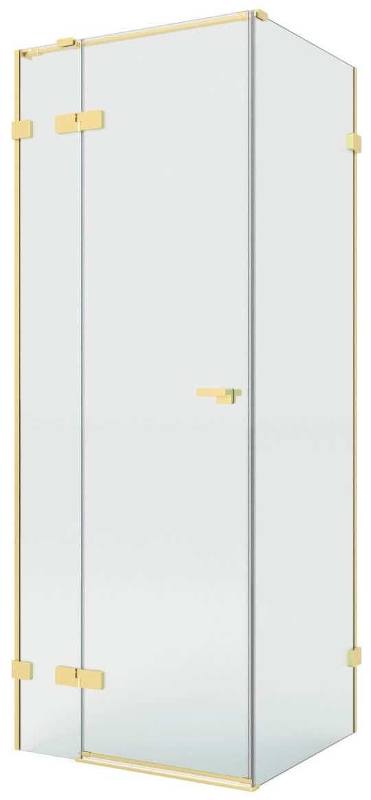 New Trendy Eventa Gold Brushed sprchovací kút 110x90 cm štvorcová zlatá brúsené/priehľadné sklo EXK-8251