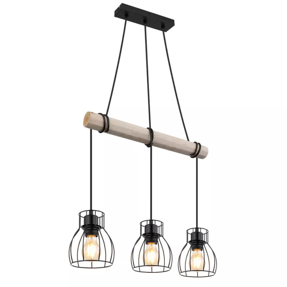 Globo Lighting Mina závesné svietidlo 3x40 W čierna 15326-3H