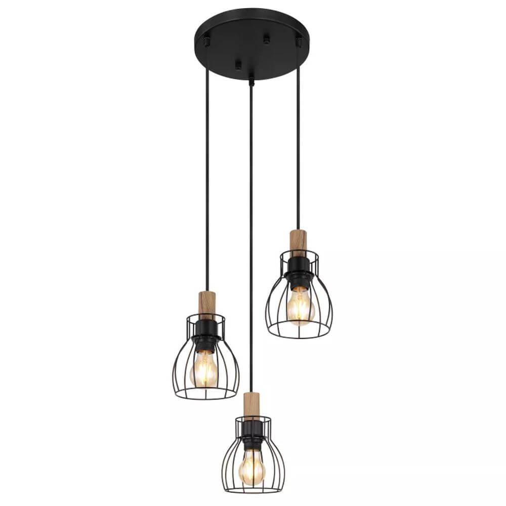 Globo Lighting Mina závesné svietidlo 3x40 W čierna 15326-3H1
