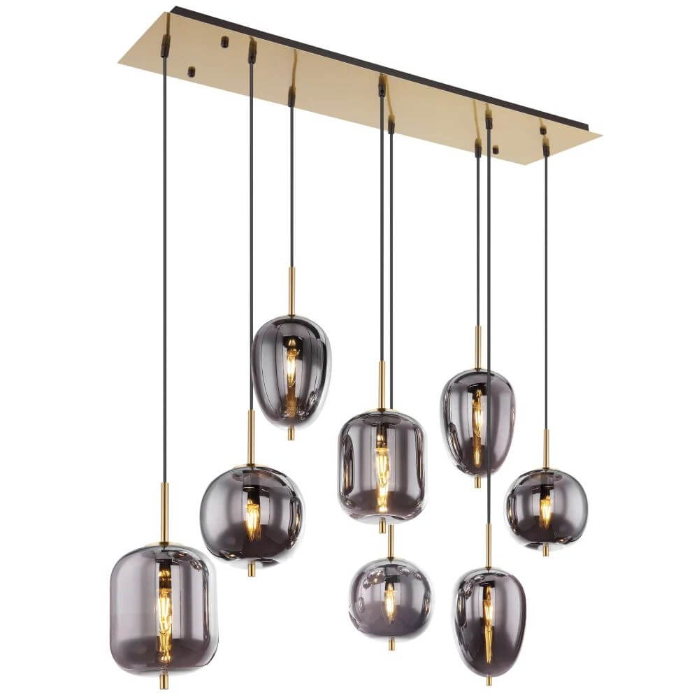 Globo Lighting Blacky závesné svietidlo x40 W mosadzná-dymová 15345-8MM