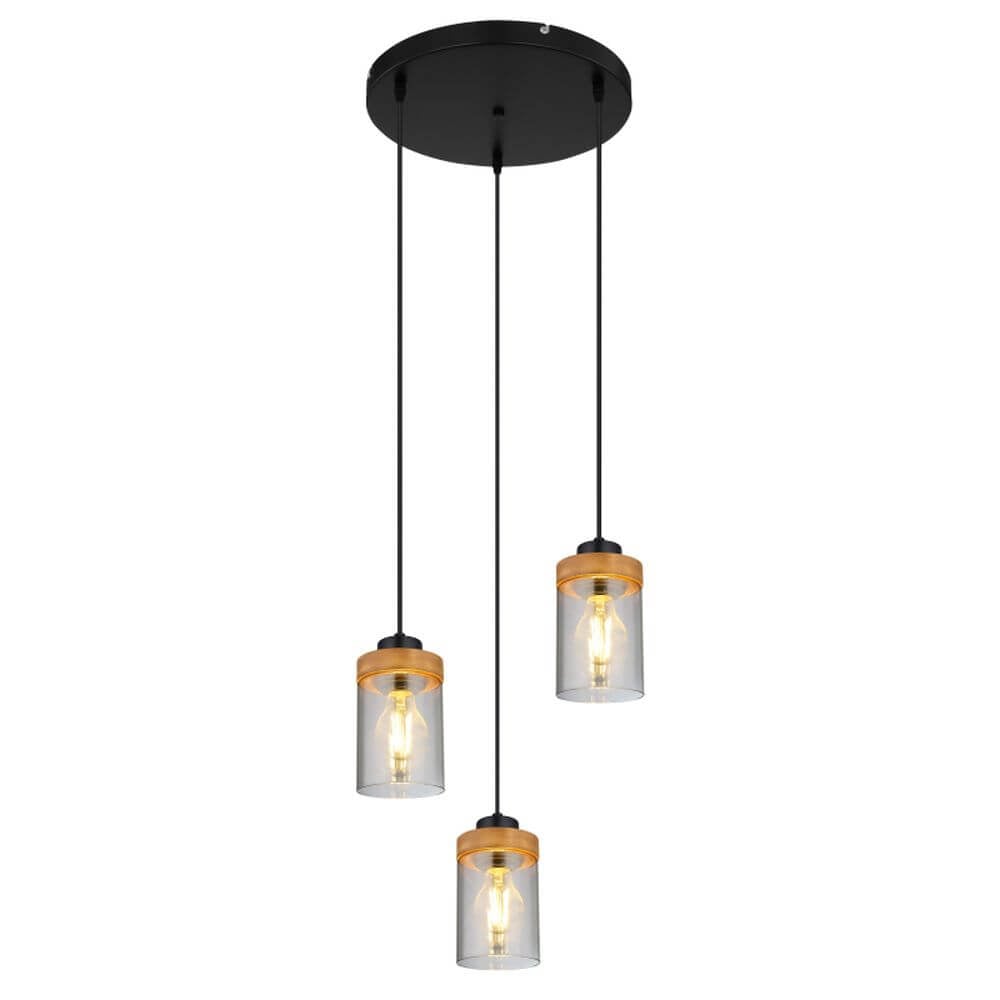 Globo Lighting Finca závesné svietidlo 3x40 W čierna-dymová 15557-3H