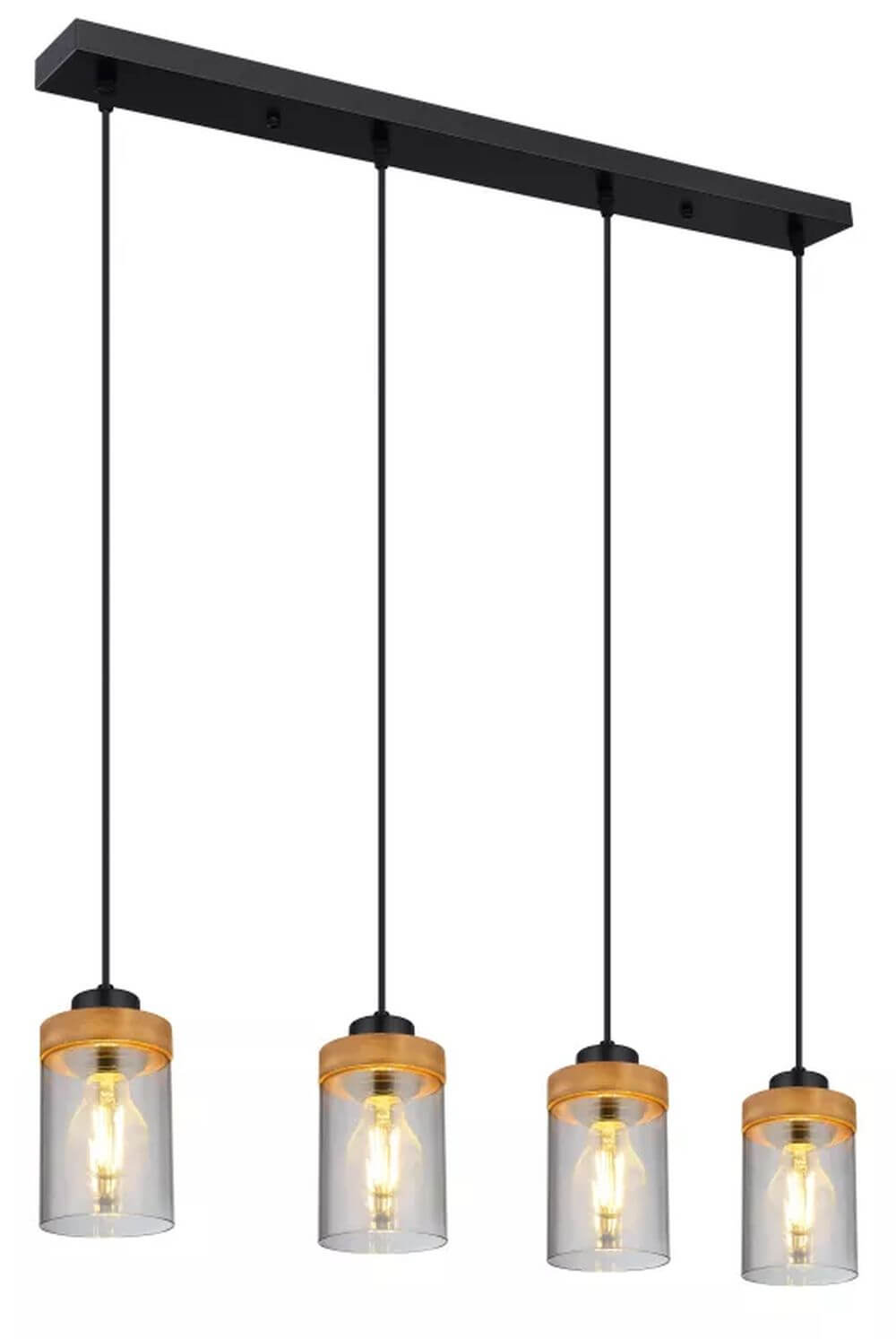 Globo Lighting Finca závesné svietidlo 4x40 W čierna-dymová 15557-4H