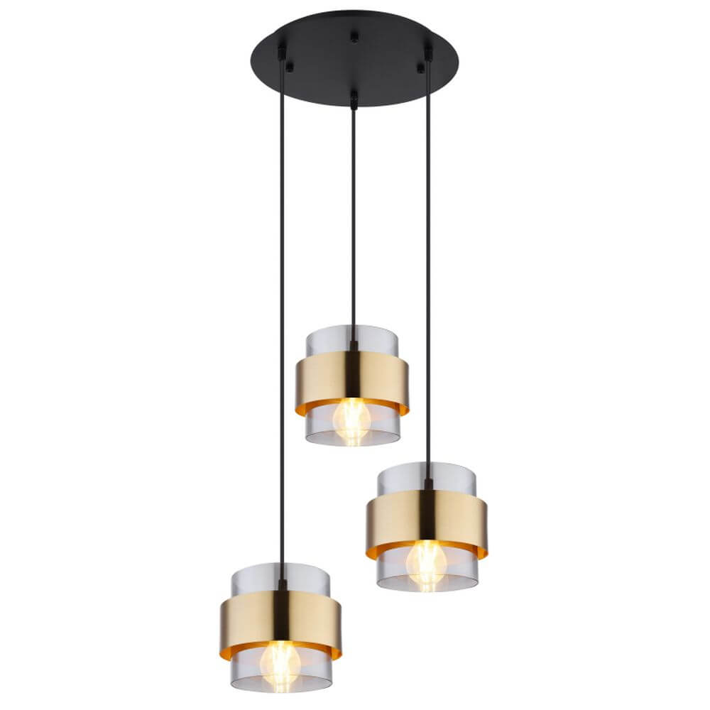 Globo Lighting Milley závesné svietidlo 3x60 W čierna-zlatá 15560-3H
