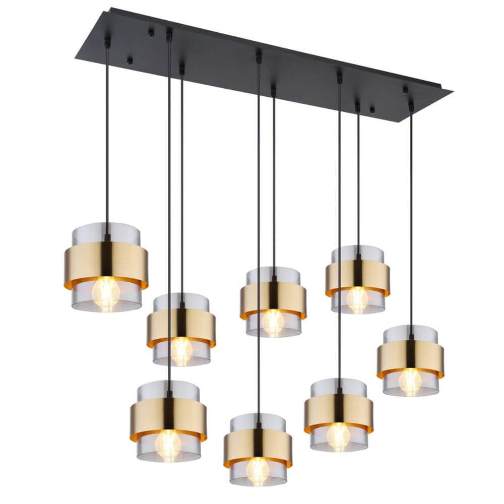 Globo Lighting Milley závesné svietidlo x60 W čierna-zlatá 15560-8H