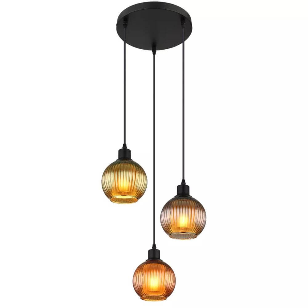 Globo Lighting Zumba závesné svietidlo 3x25 W čierna-viacfarebná 15638-3