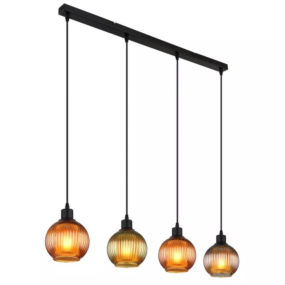 Globo Lighting Zumba závesné svietidlo 4x25 W čierna-viacfarebná 15638-4