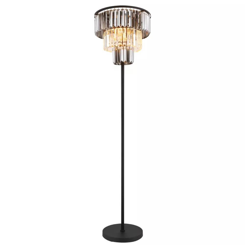 Globo Lighting Naxis podlahová lampa 3x40 W čierna-dymová 15695S
