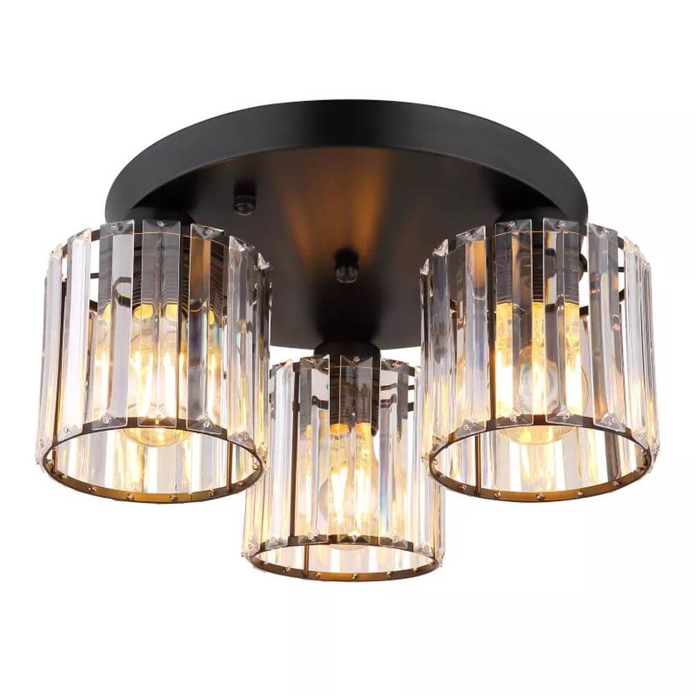 Globo Lighting Jordana stropné svietidlo 3x60 W čierna-priehľadná 15742-3D