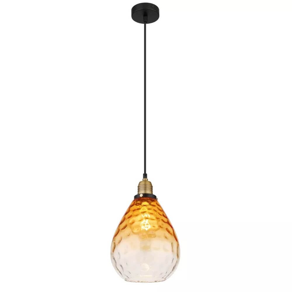 Globo Lighting Salvy závesné svietidlo 1x60 W čierna-jantárová 15786H
