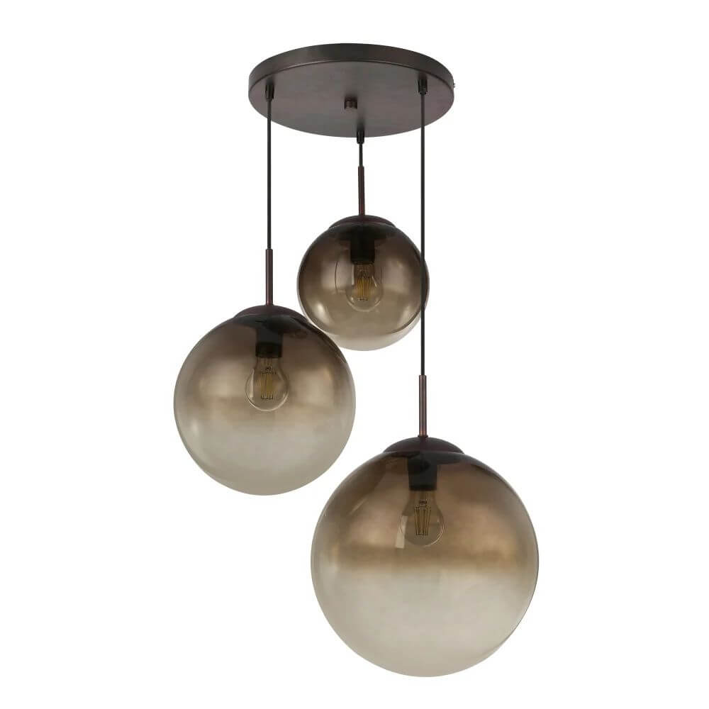 Globo Lighting Varus závesné svietidlo 3x40 W hnedá-pomarančová 15865-3