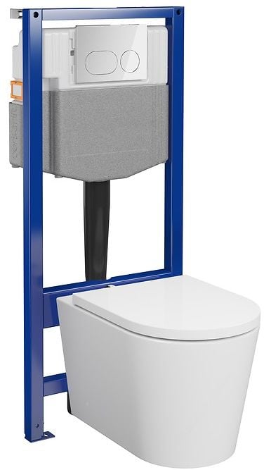Cersanit Essentials súprava misy so sedadlom a s konštrukciou s tlačidlovým ovládaním S4003-047