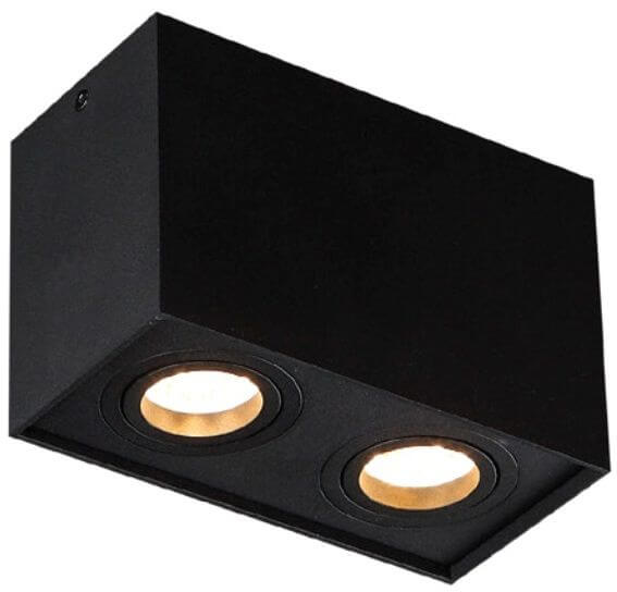 MaxLight Basic Square stropné svietidlo 2x50 W čierna C0089
