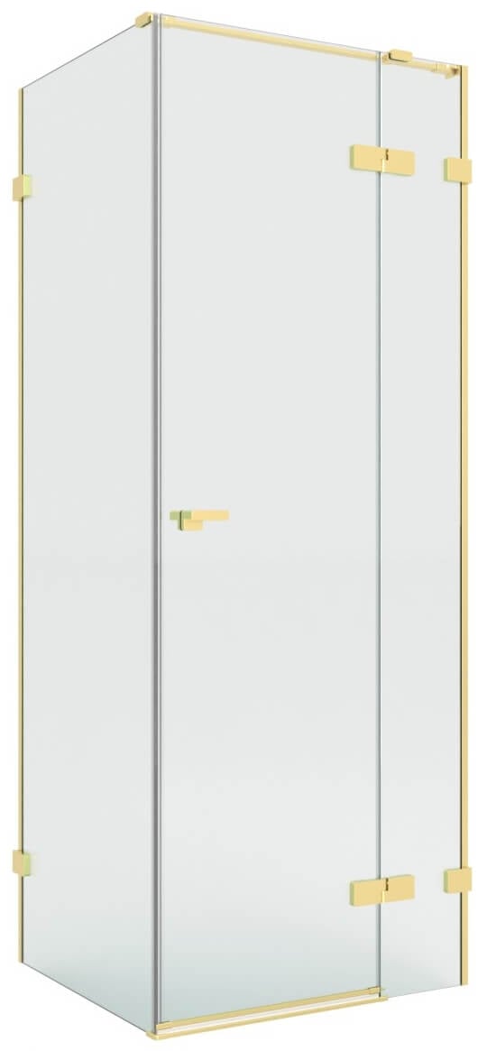New Trendy Eventa Gold Brushed sprchovací kút 120x110 cm štvorcová zlatá brúsené/priehľadné sklo EXK-8299