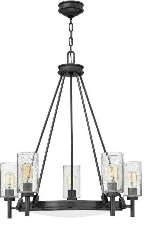 Elstead Lighting Collier závesné svietidlo 5x40 W čierna-priehľadná-opálová HK-COLLIER5-BX