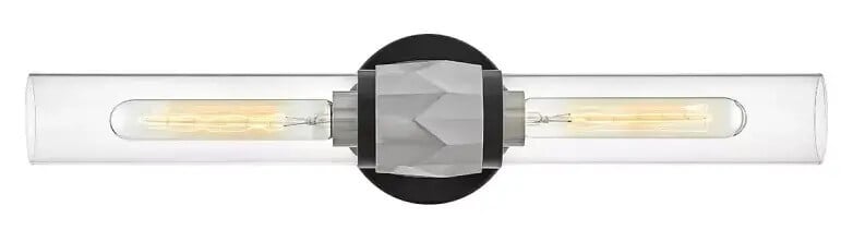 Elstead Lighting Ellison nástenná lampa 2x40 W čierna-priehľadná-niklová HK-ELLISON2-BK-BN